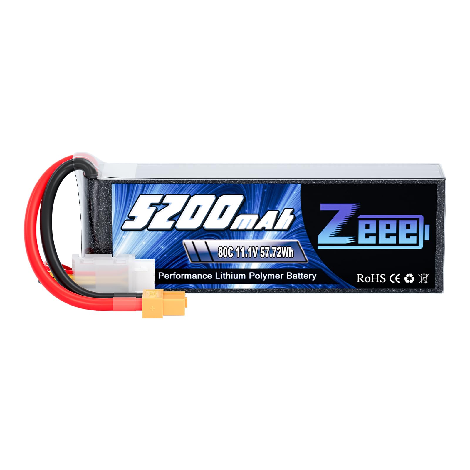 Zeee 3S Lipo 5200mAh 11,1V 80C RC Batteria con Connectore XT60 Spina per RC FPV Racing UAV Drone Evader BX RC Veicolo Auto LKW Truggy RC Nave RC Modells RC Hobby