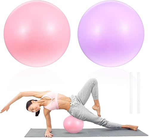 Miniatura 8 de 2 pelotas de pilates de 9 pulgadas para ejercicio pequeño, mini pelota de yoga suave para entrenamiento, barre de ejercicio, pelotas de yoga para el