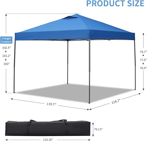 Miniatura 4 de GDY Tienda de campaña desplegable de 10 x 10 pies, tienda de campaña para exteriores, tienda de campaña para patio, cenadores instantáneos