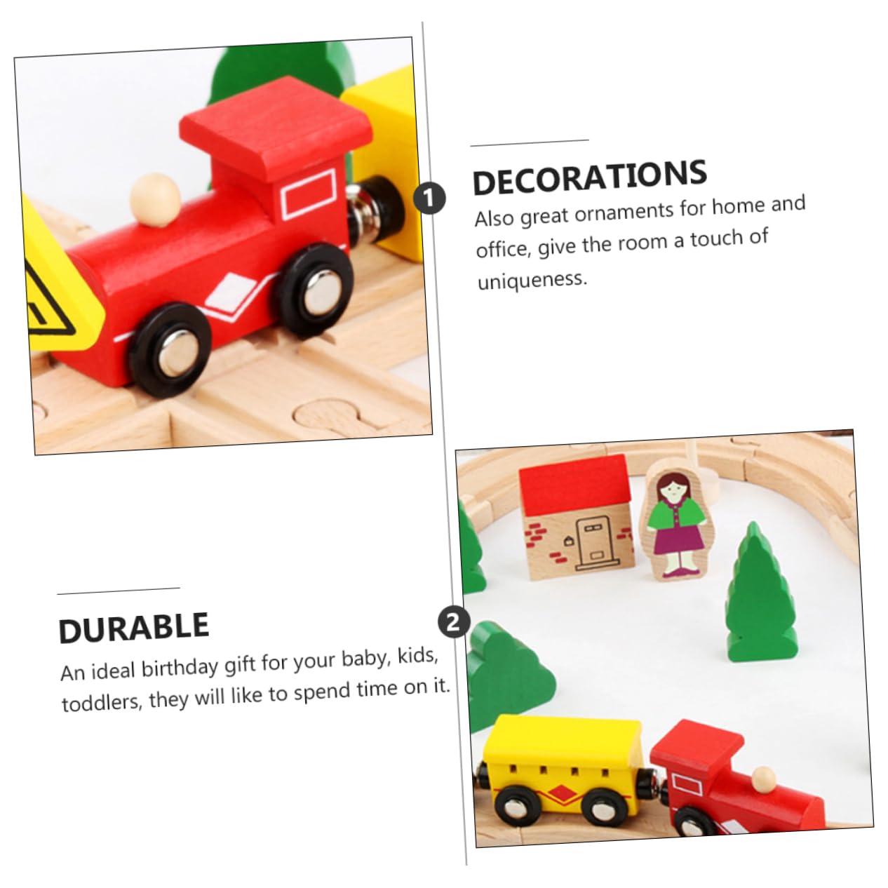 SUPVOX Giocattoli Di Legno Puzzle Per Ragazzo Set Di Vagoni Ferroviari in Legno Di Faggio Giocattoli Educativi Puzzle Per Ragazzo