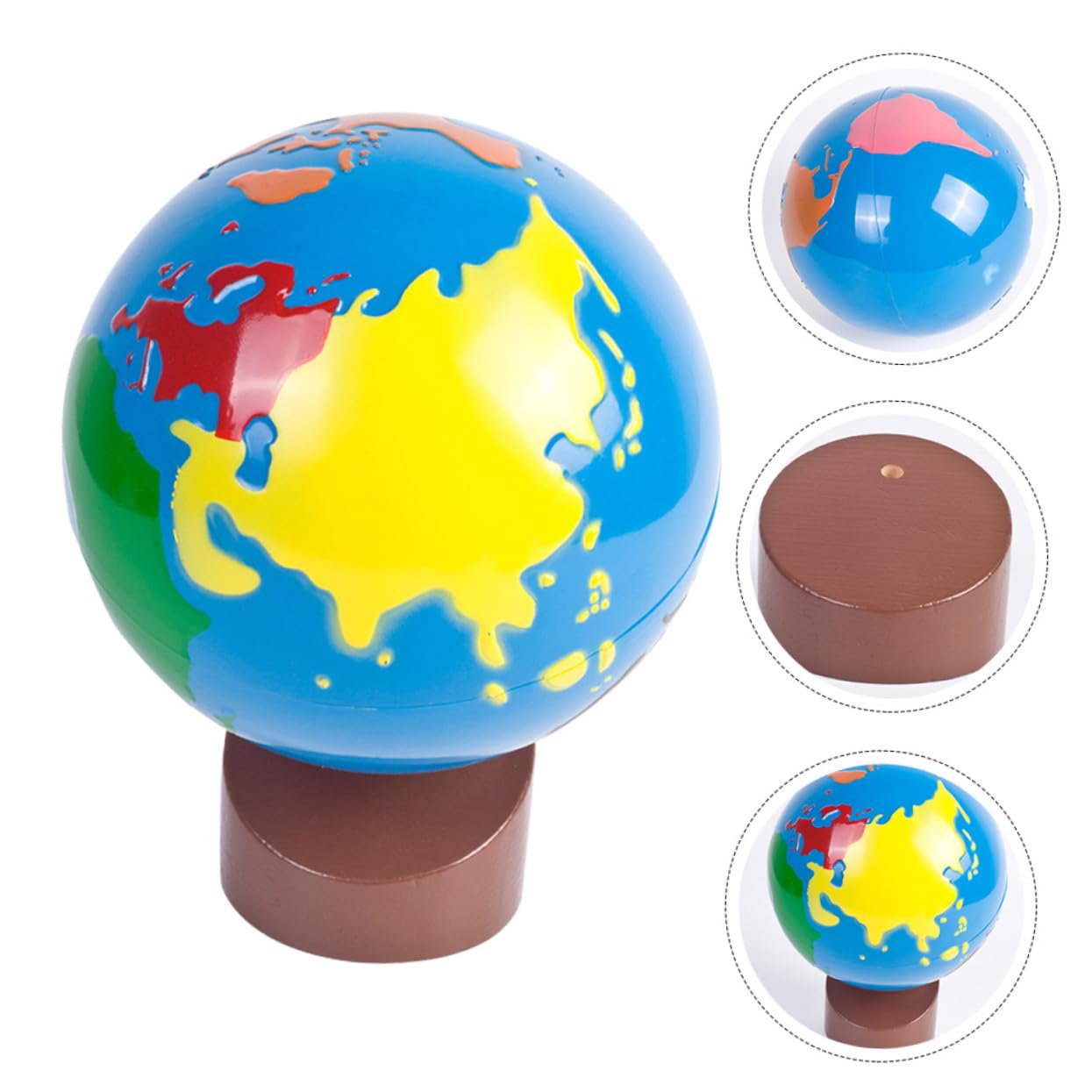 Globo Terráqueo Juguete Educativo para Niños, Material de Aprendizaje de Geografía Superficie Suave, Adorno y Estimulación Mental para Aula y Hogar