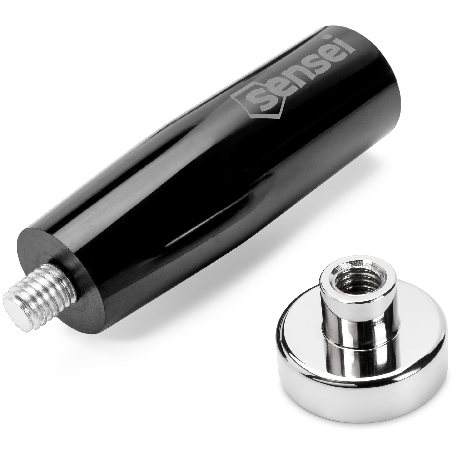 SENSEI® Magnete al Neodimio Potente con Manico – Ø 25 mm, Forza di Attrazione 25 kg, Calamita Filettata M8 per Officina e Industria