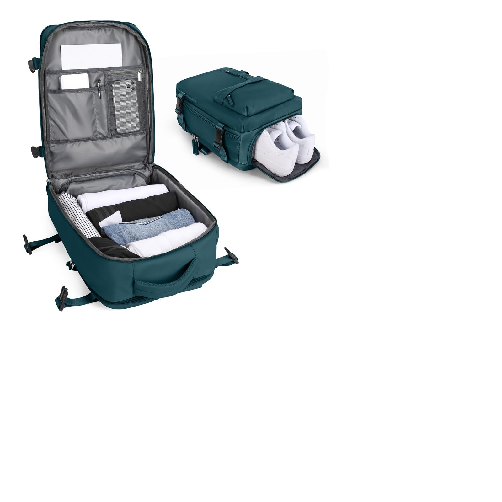 BJLFS Bagage Cabine 40x30x20 Ryanair Wizzair sous vide Femme Sac à Dos Voyage Cabine Avion 45x36x20 pour Easyjet Bagage à Main Sac à dos pour ordinateur 14 pouces Femme