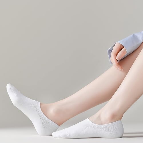 Miniatura 3 de JORMATT Calcetines invisibles para mujer, de algodón, de corte bajo, planos, antideslizantes, 12 pares, 6 pares