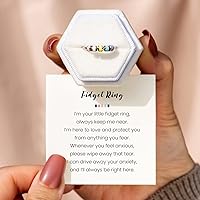 Vista 4 de STORYJEWELLERY Fidget Ring, Anxiety Rings for Women, Spinner Ring, Silent Spinning Stress Rings, Fidget Jewelry, Womens Gifts