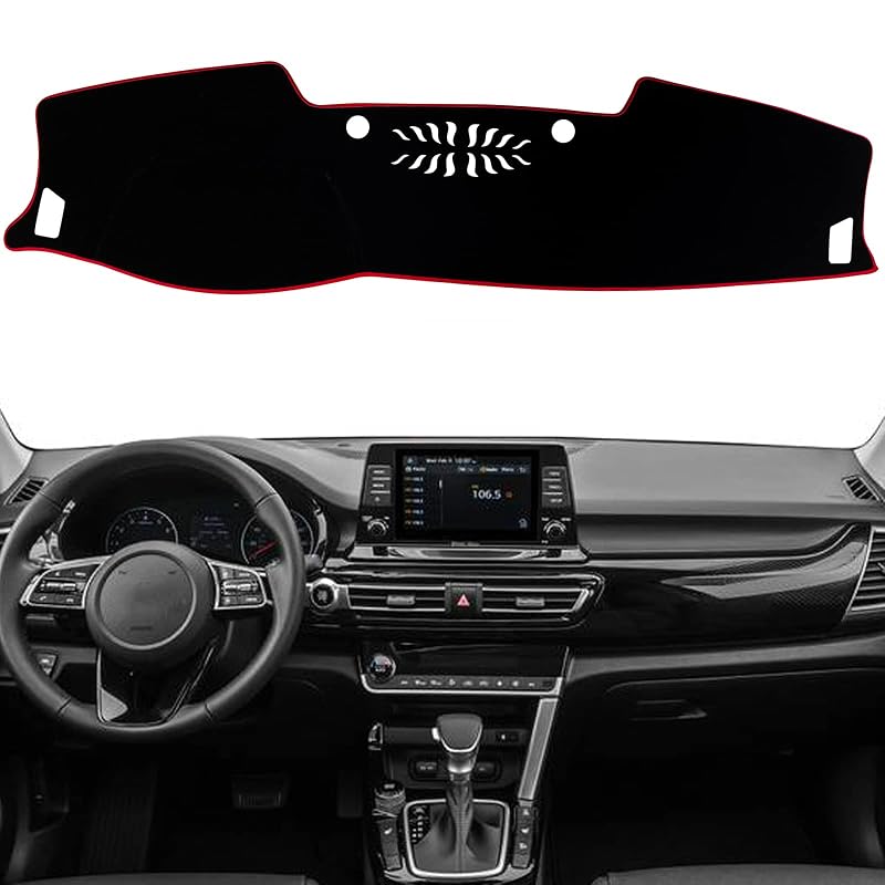 Capa tipo tapete para painel do Kia Seltos SUV com acabamento vermelho KEEGTBOX