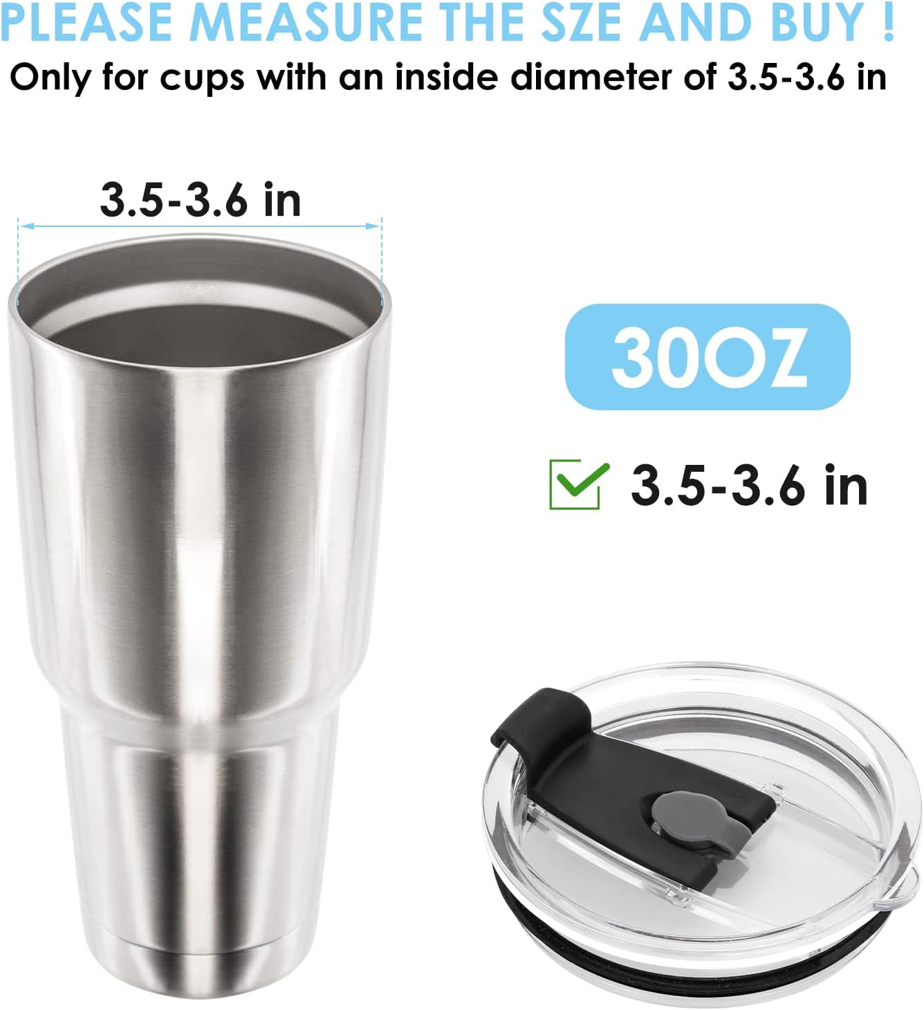 2 Pack 30oz Tumbler LidsYeti Lids 30oz Replacement Tumbler Lid Spill