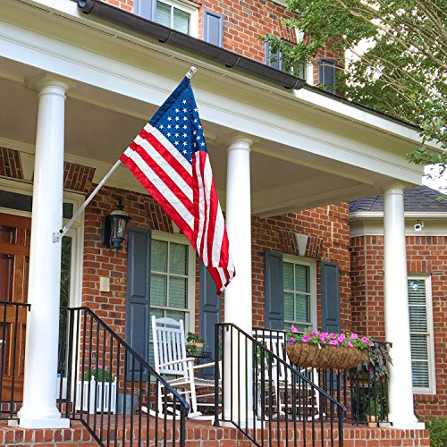 Anley Multi-Position Flag Pole Mounting Bracket With Hardwares - Made Of Aluminum - Strong And Rust Free - 1" Diameter (White) #TOP1