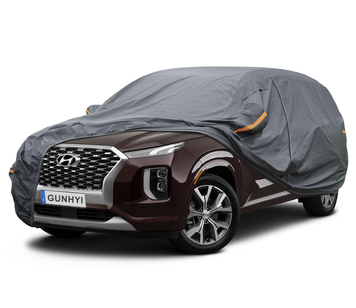GUNHYI Premium Car Cover Custom Fit Hyundai Palisade, 16 Layers Heavy Duty Car Cover Waterproof All Weather with Zipper Door for Sun Rain Snow Dust Uv Protection