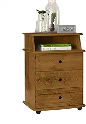 Mesa De Cabeceira Mudo Luxo 3 Gavetas (Freijó)