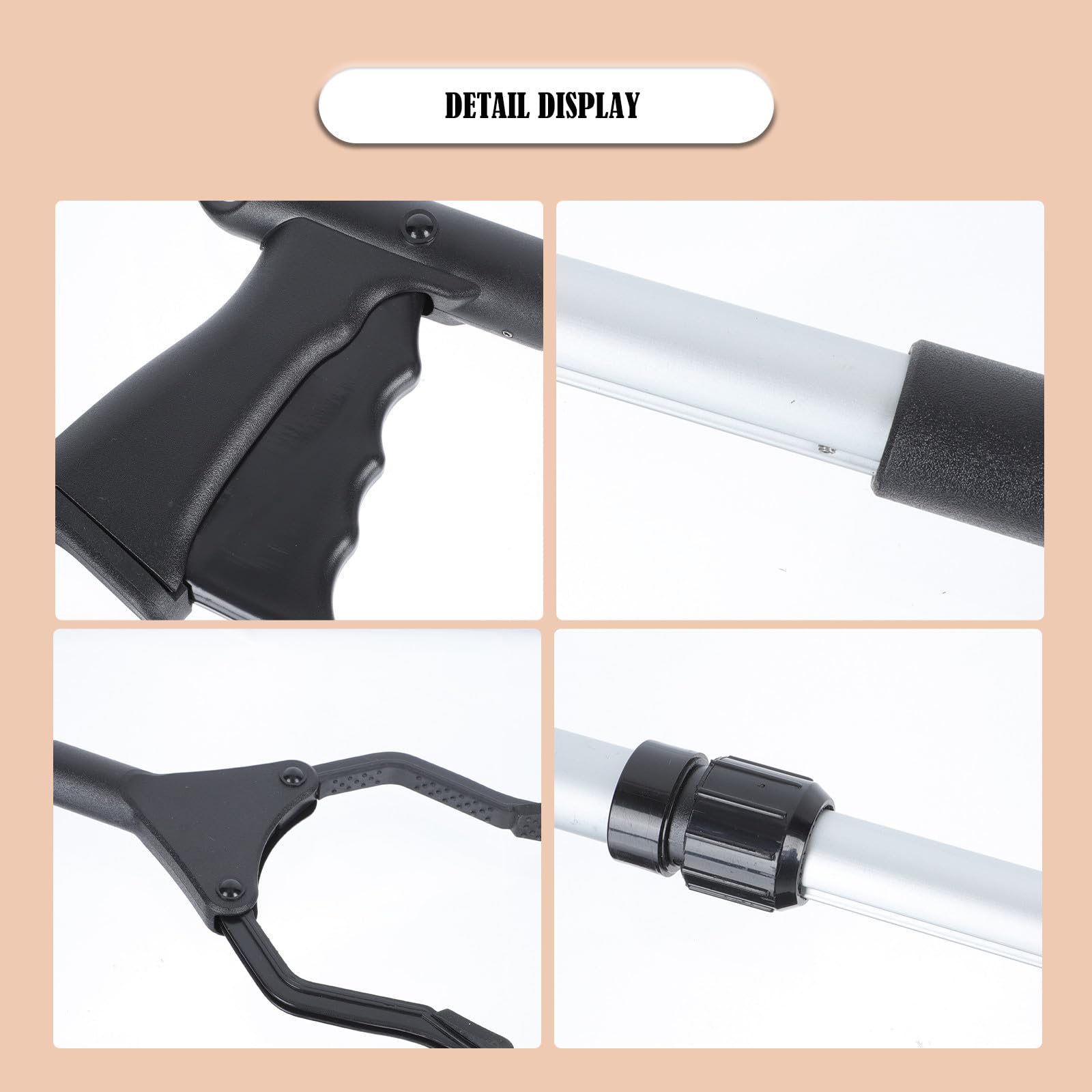 jojofuny Pince Poignée Confortable Ramasse Dechets en Alliage D'aluminium et Design Renforcé Pratique pour Ramassage Extérieur et Nettoyage de Jardin