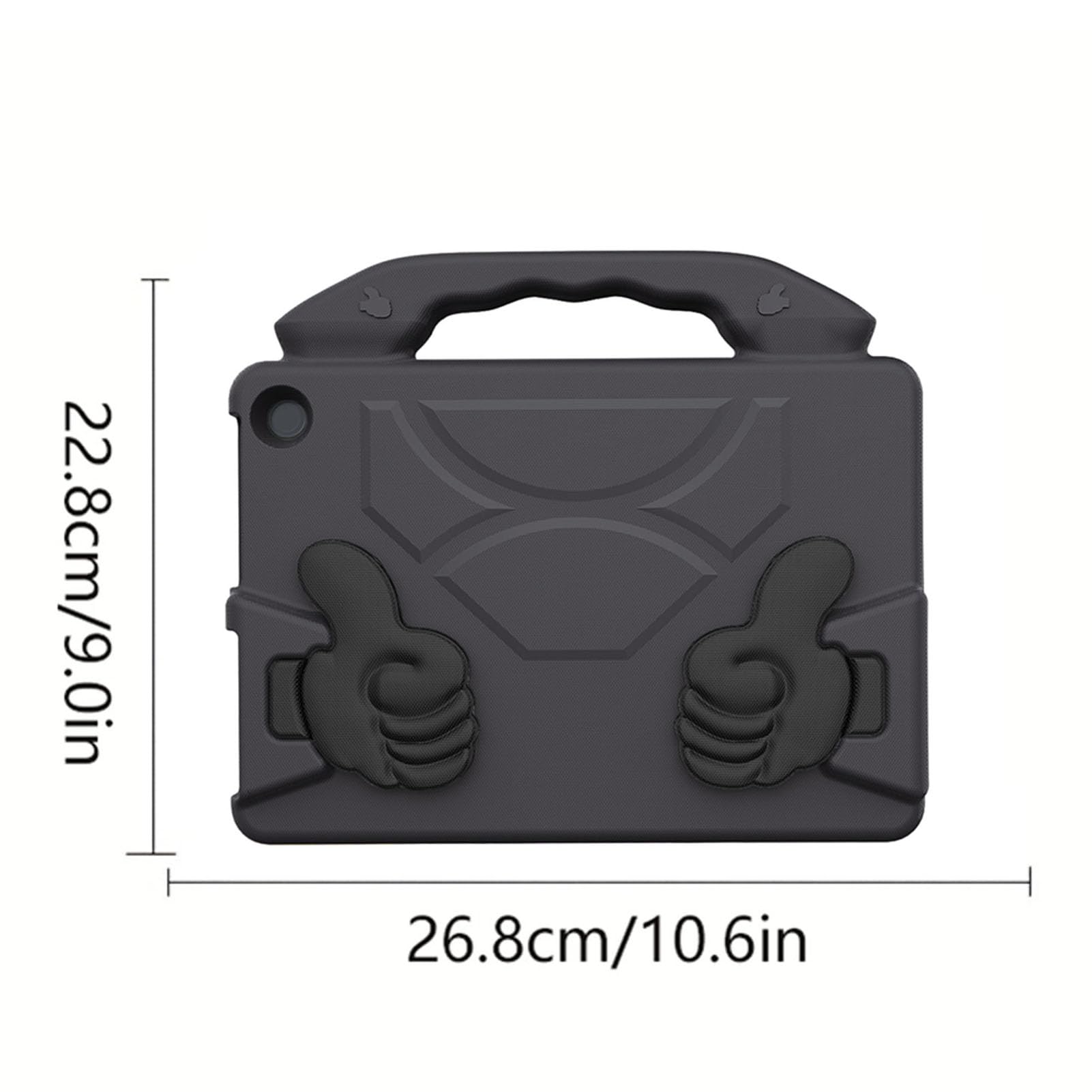 Generic Custodia Protettiva Antiurto con Manico Pieghevole a 360 Gradi per HD10 2021 2023, Supporto Tablet Antigoccia per Appassionati di Lettura, Materiale EVA (BLACK)