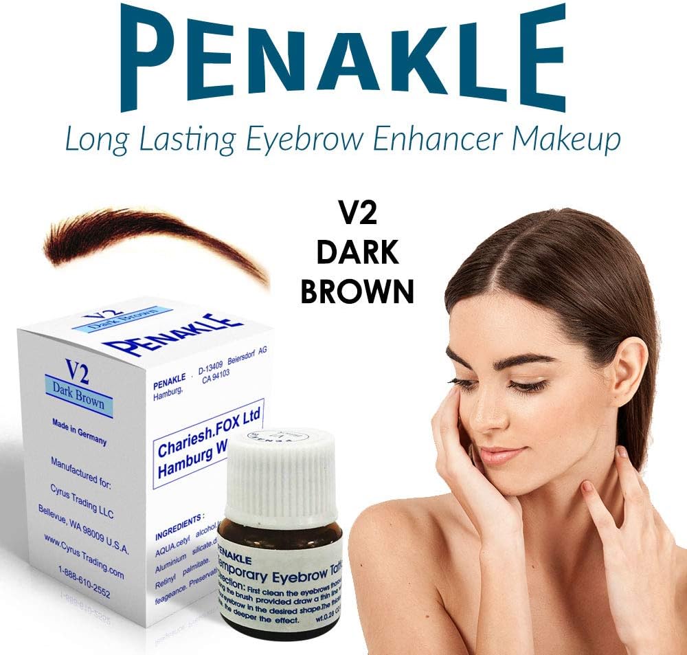 Long Lasting Eyebrow Enhancer Makeup - Waterproof & Sweat Proof - Dark Brown