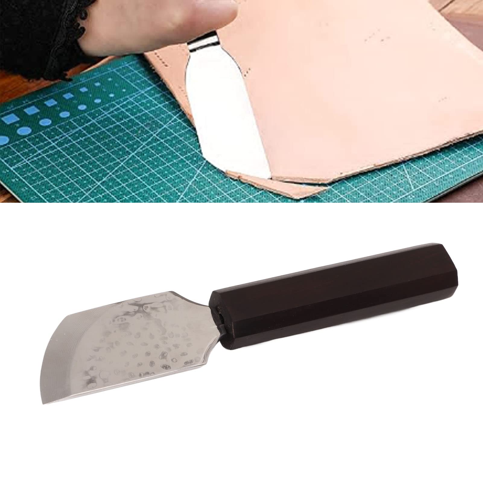 Cuchillo De Cuero, Cuchillo para Cortar Cuero, Cuchillo para Cortar Cuero con Mango De Madera, Cuchillo De Trabajo De Cuero para Manualidades De Cuero DIY
