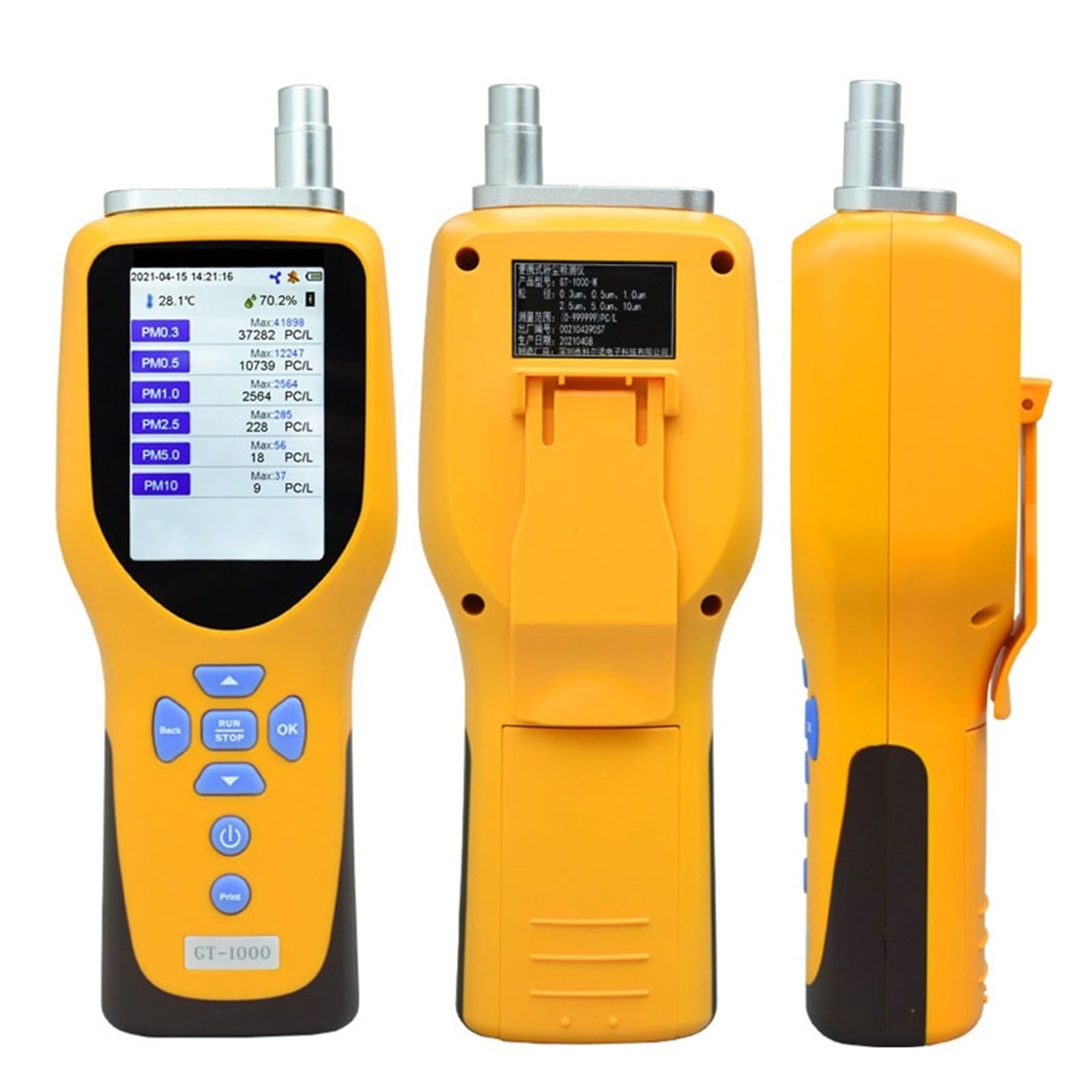 Mthckxjbsuz One Color Air Quality Monitor, Handhold Dust Particle Counter Dust Detector Air Quality Detector Pm2.5 Pm10