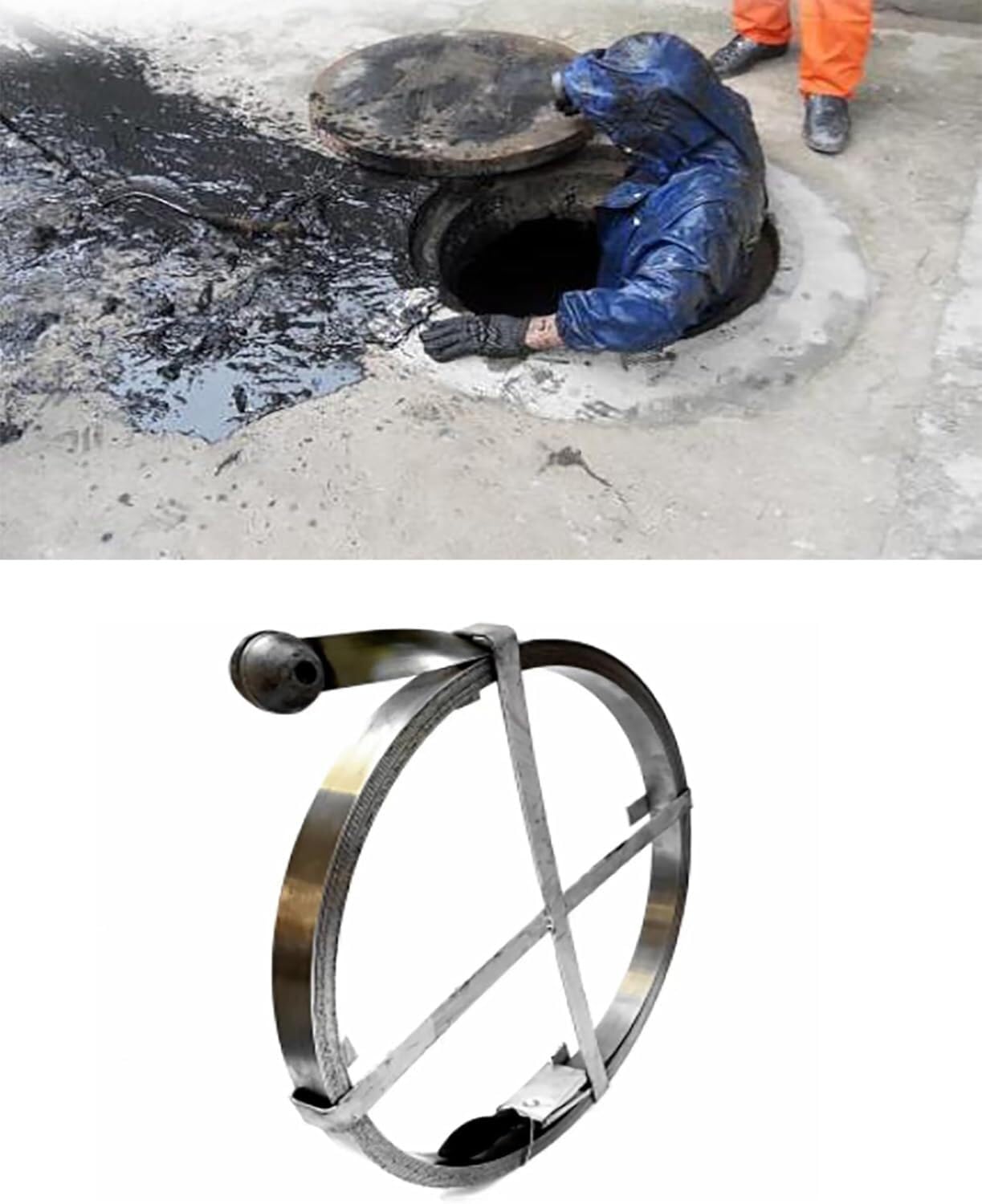 Abflussreinigungswerkzeug aus Manganstahl | 10–20 m langes Stahlband, Abflussreiniger for Küchenspüle und Schacht(4cm,L 20m)