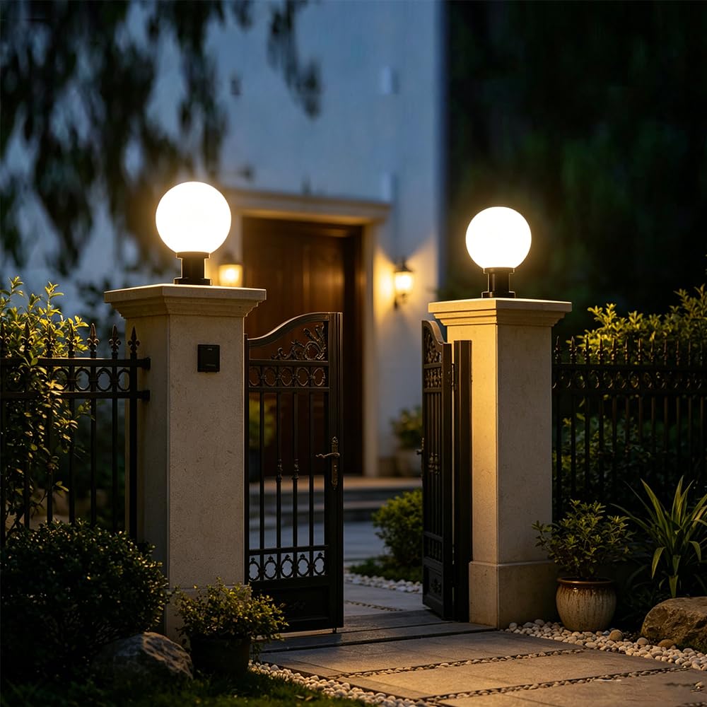 Globo Per Lampione In Acrilico Globi Di Luce Per Esterni Globi Di Ricambio Paralume Di Ricambio Coperture Per Pali Della Luce Per Esterni Lampada A Colonna E27 Lampione Sfera Villa Giardino (15cm)