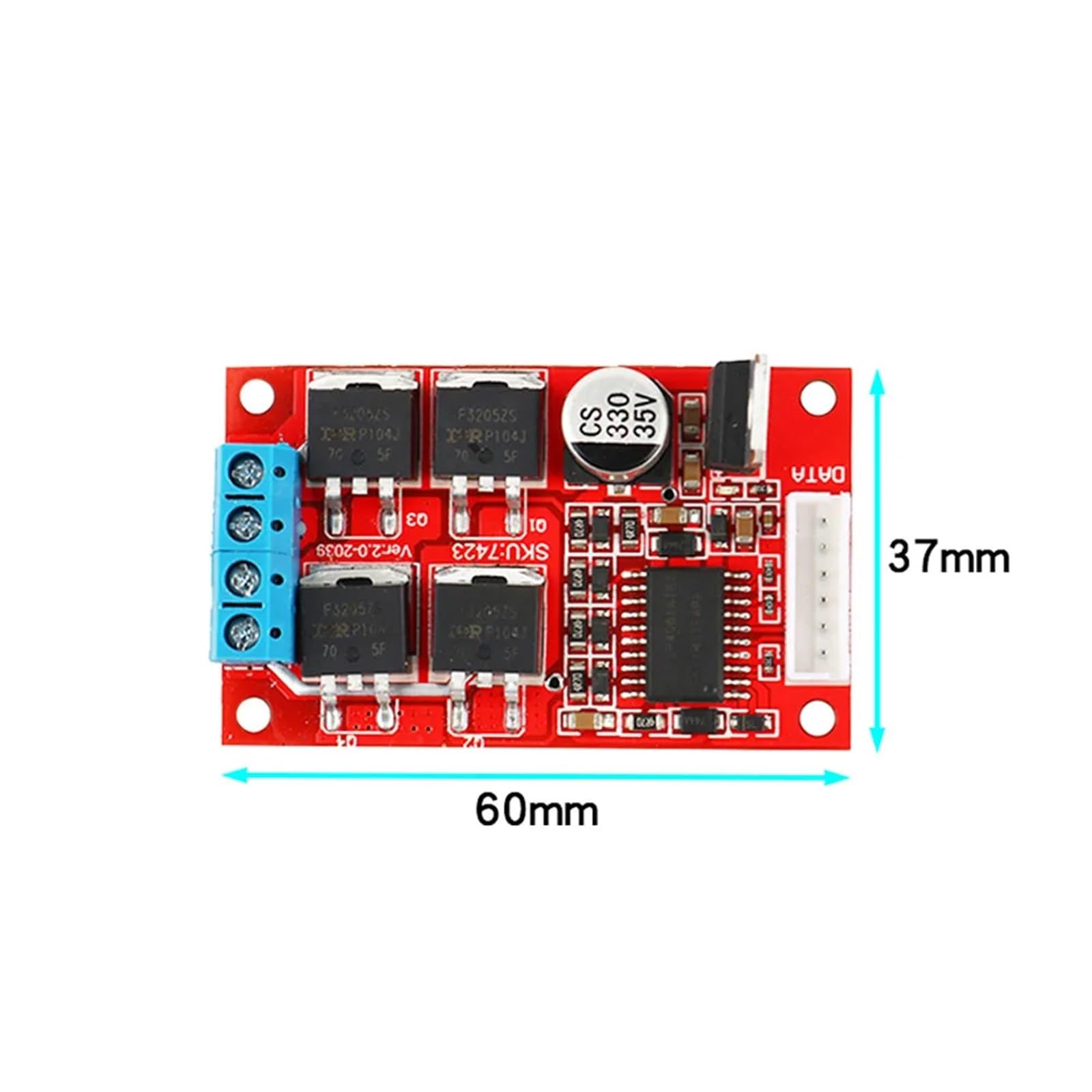 Placa de accionamiento de Motor de CC de 12V, 24V, 36V, controlador de velocidad del Motor de puente H de 450W, controlador de Motor de rotación inversa hacia adelante, compatible con MCU