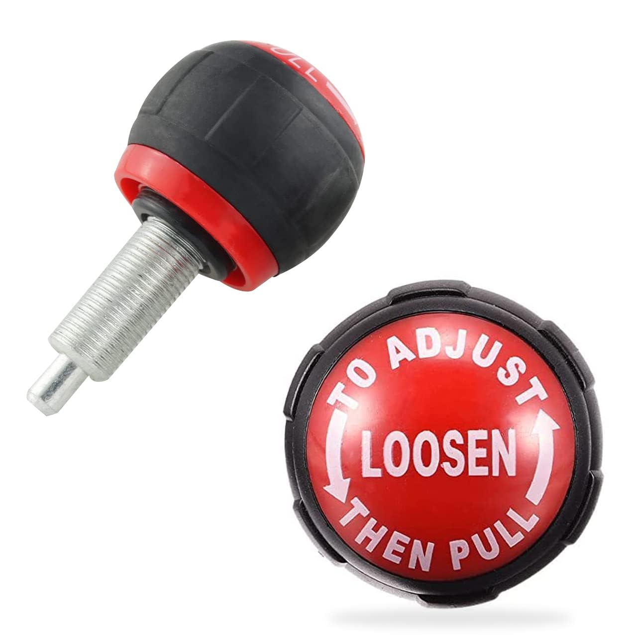 Pull Pin Spring Knob Replacement Parts for Home Fitness Height Adjustment Screws, Imported Catcher Equipment Black Red (Pack of 1)-image-1