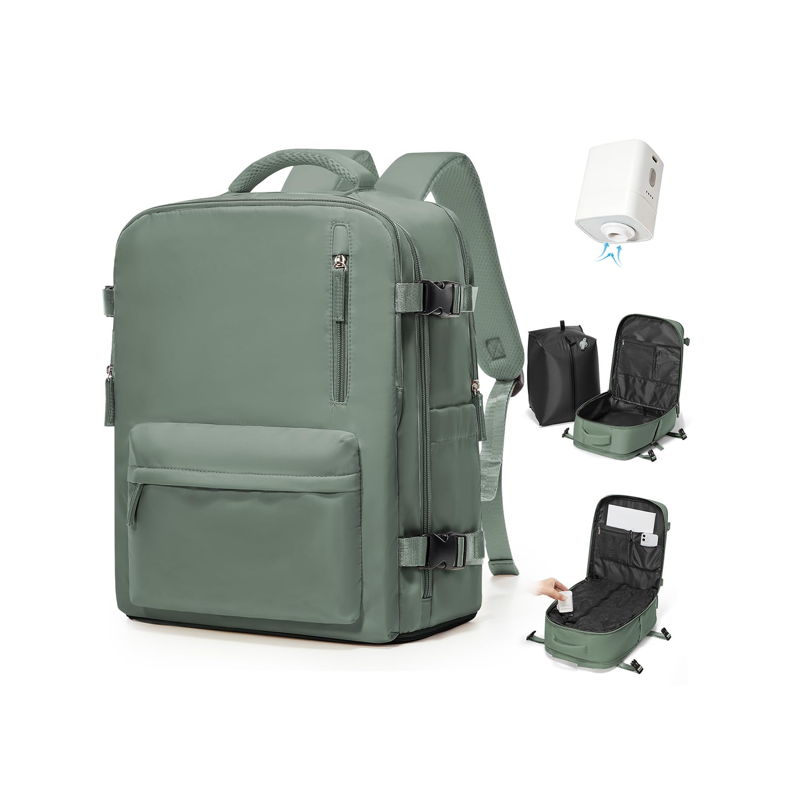 SZSYCN Ryanair Handgepäck 40x30x20 Vakuum Flugzeug Rucksack 40x30x20 Vakuum Mit Pumpe Ryanair Reiserucksack Herren Handgepäck Tasche Laptop Rucksack 16 Zoll Mit Schuhfach Reisetasche Für Damen