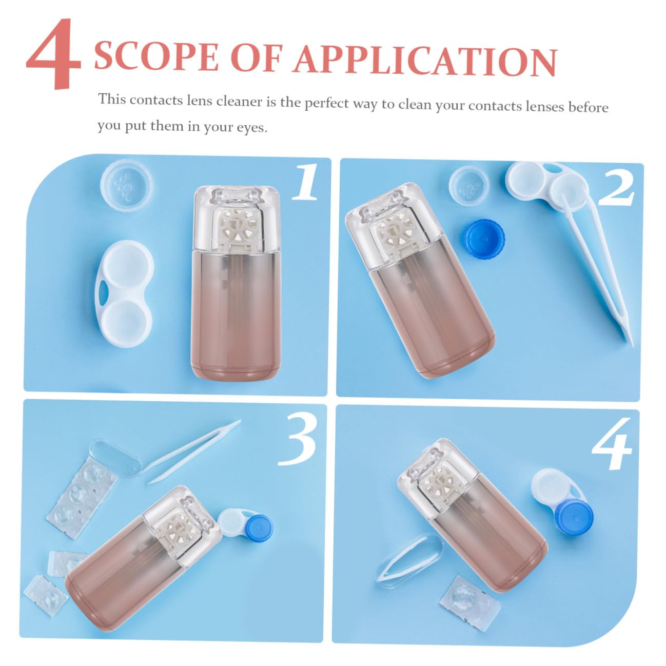 GLEAVI 1 Set Detergente Per Contatti Colorati Detergenti Elettrici Per Lenti Custodia Per Lenti a Contatto Lavavetri Automatico Plastica Ruotare Portatile Custodia Per Gli Occhiali