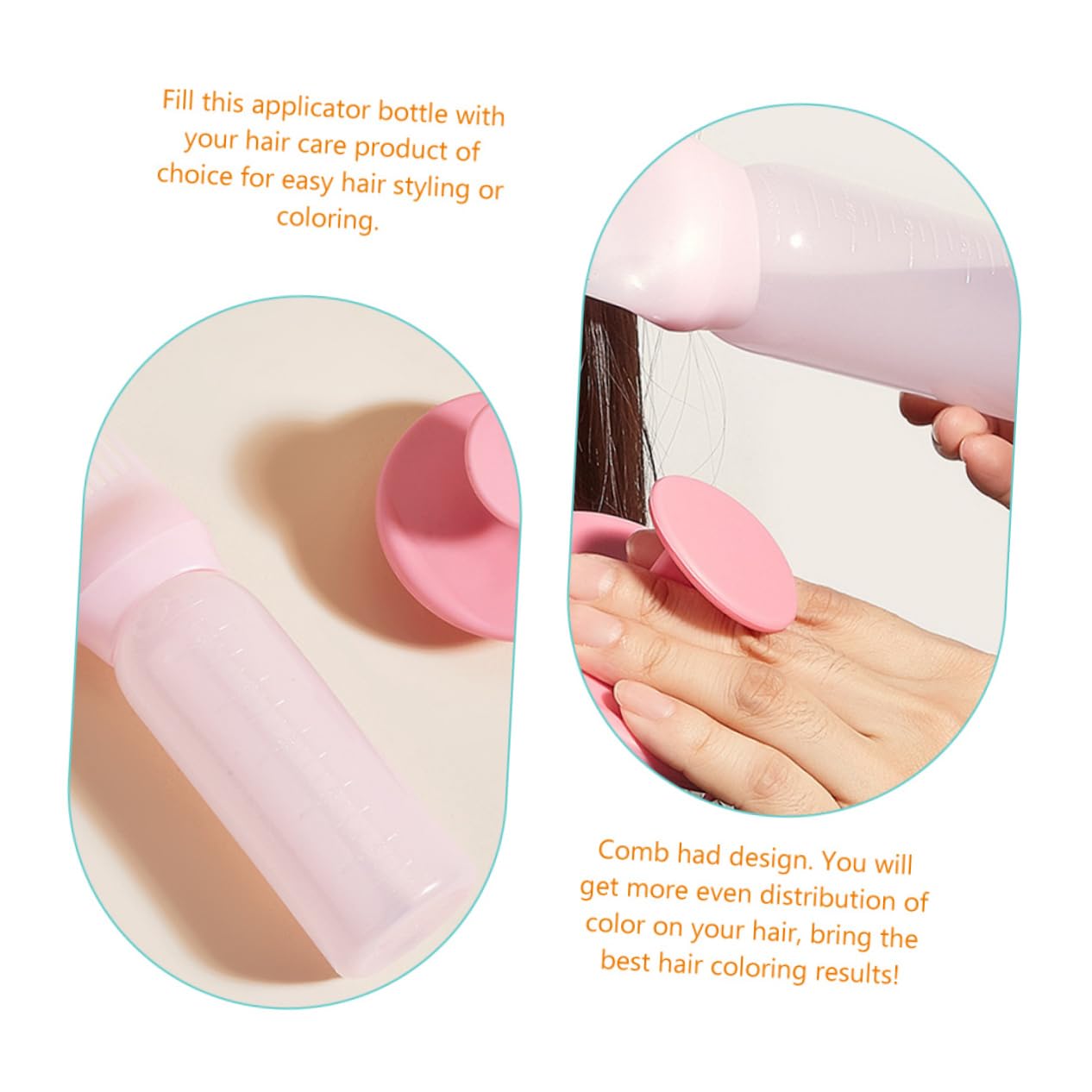 NOLITOY Hair Coloring Oiling Bottles Set 2 Pack Root Comb Applicator for Hair Care