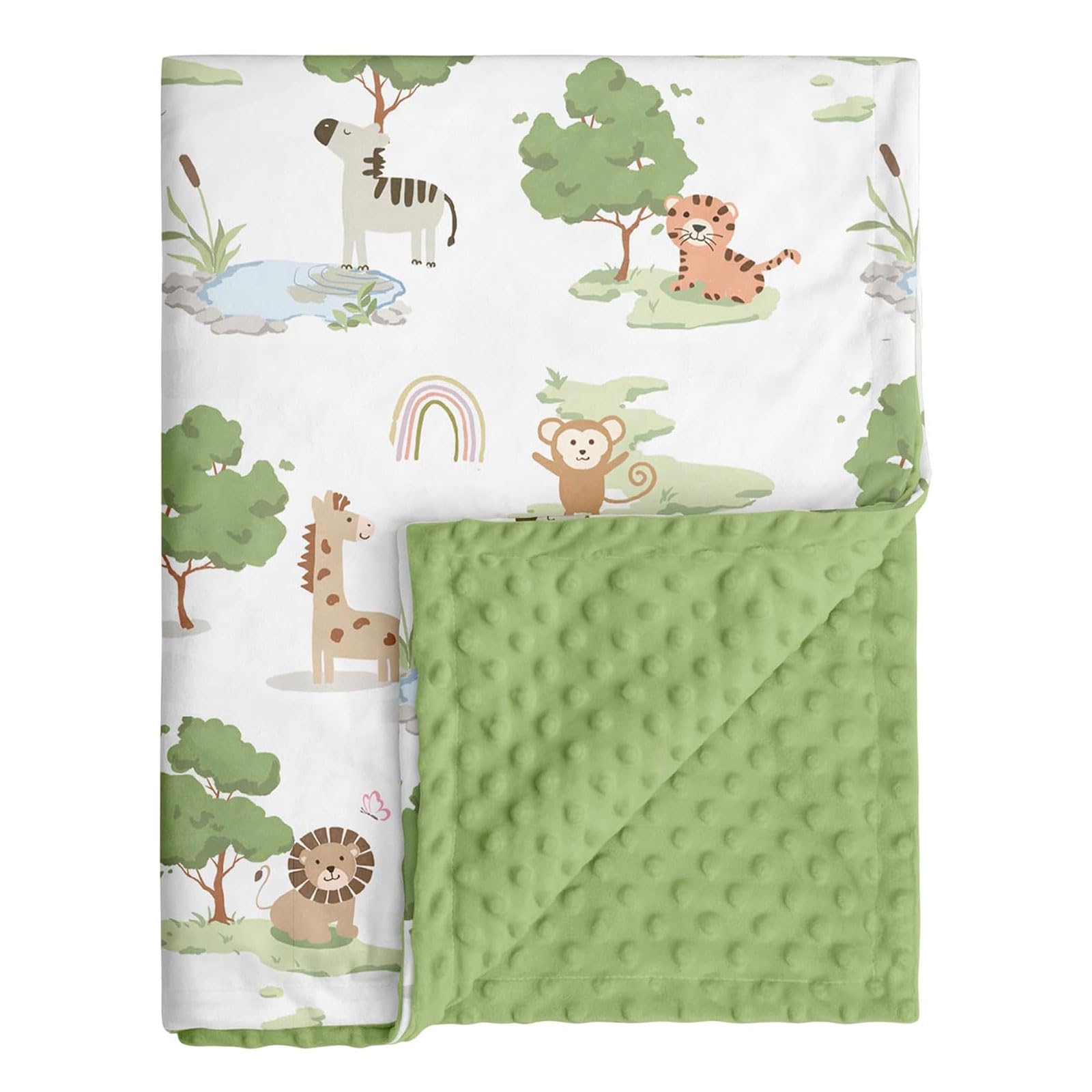 Glamoreal Fleece Baby Blanket, Soft Minky Receiving Blanket 30x40in