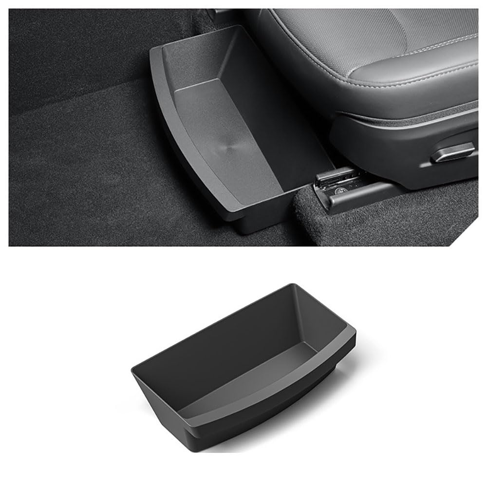 Boîte de rangement en TPE sous siège pour Tesla Model Y Juniper 2025 - Tiroir intérieur de voiture - Accessoires de voiture - Bac de chaise - 1 pièce