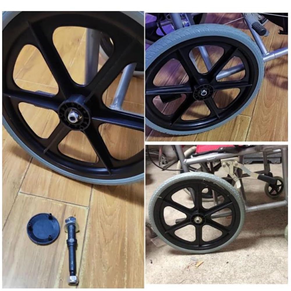 COKYIS Ruedas para Sillas De Ruedas Macizos, Recambio De Rueda Trasera para Silla De Ruedas Manual, Rueda Trasera para Silla De Ruedas De 16 Pulgadas, No Inflables Neumáticos, Gris (Color : X2)