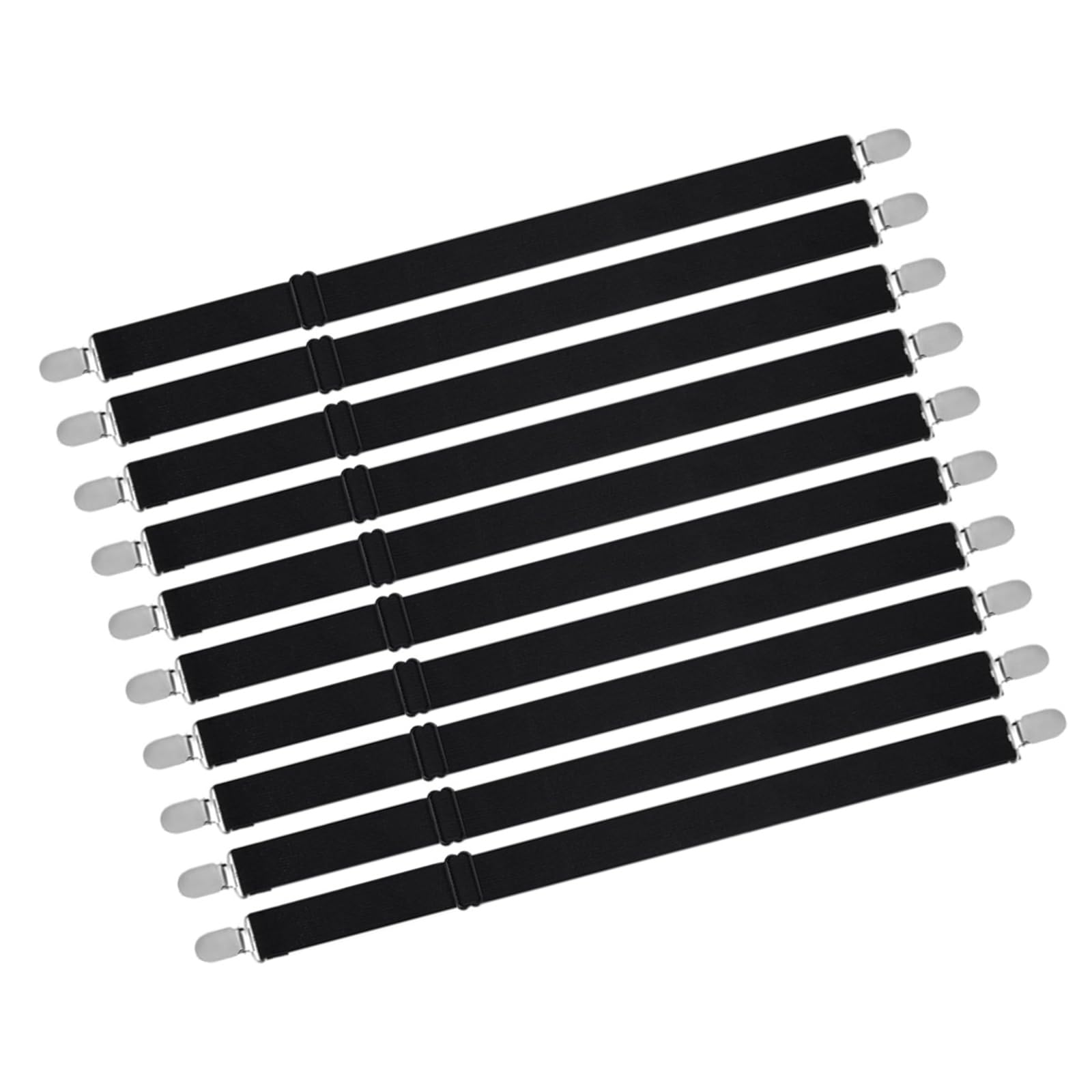 10Pcs Heavy-Duty Elastic Sheet Fasteners Adjustable Gripper Belts Mattress Cover Securer Tension Clips Enduring Bedsheet Holder Elastic Bed Sheet Grippers Belt Fastener