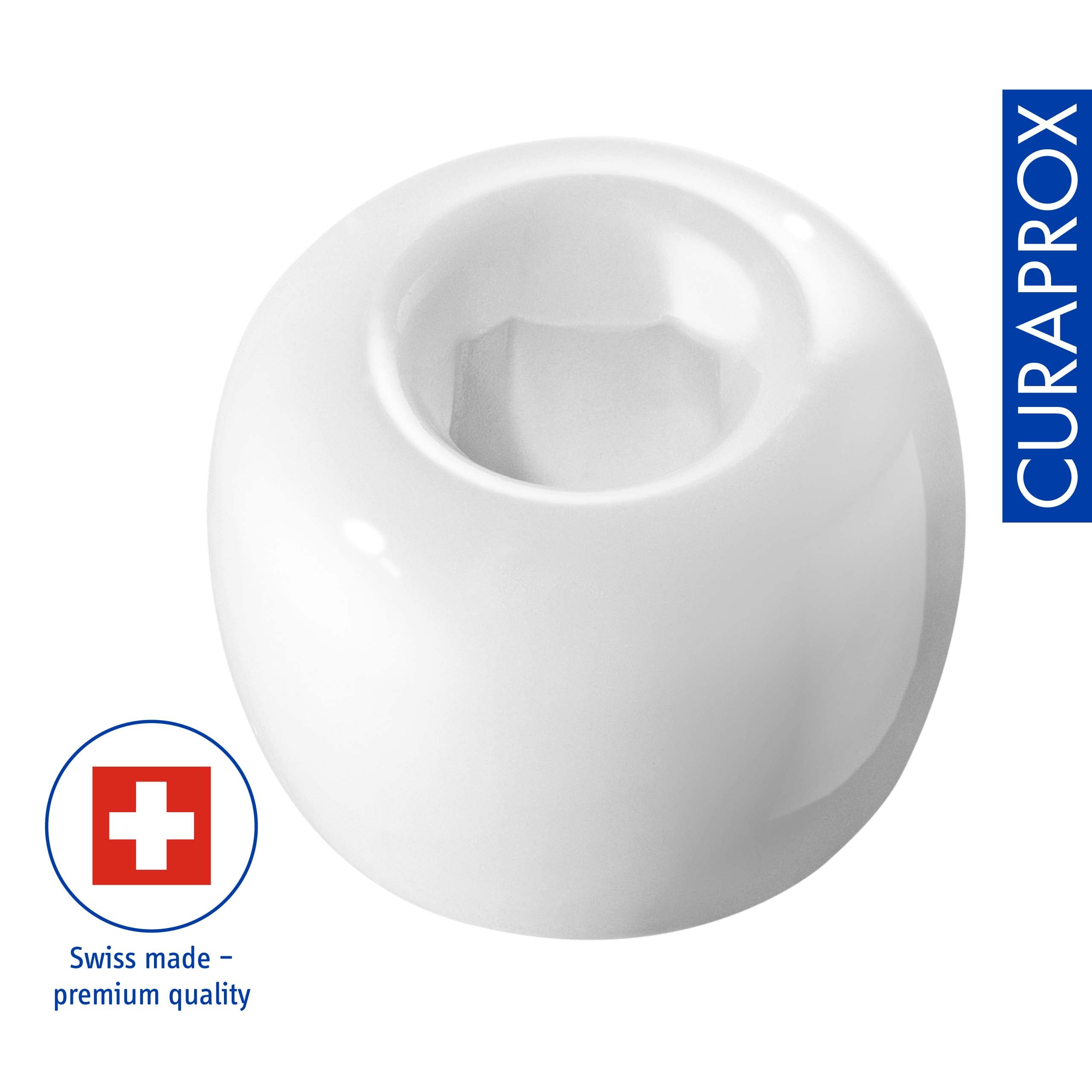 Curaprox Toothbrush Holder - Ceramic Stand for Manual & Electric Toothbrushes, White, 1 stück (1er Pack) - Image 4