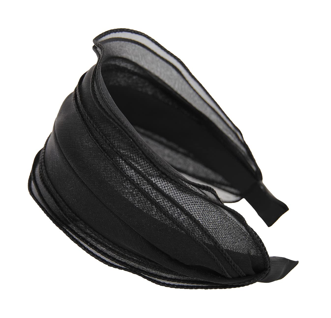 Axy Wide Headband HRM2 (Black) - Women's Headband, 1 Count (Pack of 1), Black, Polyester, 3 cm Wide - Image 3