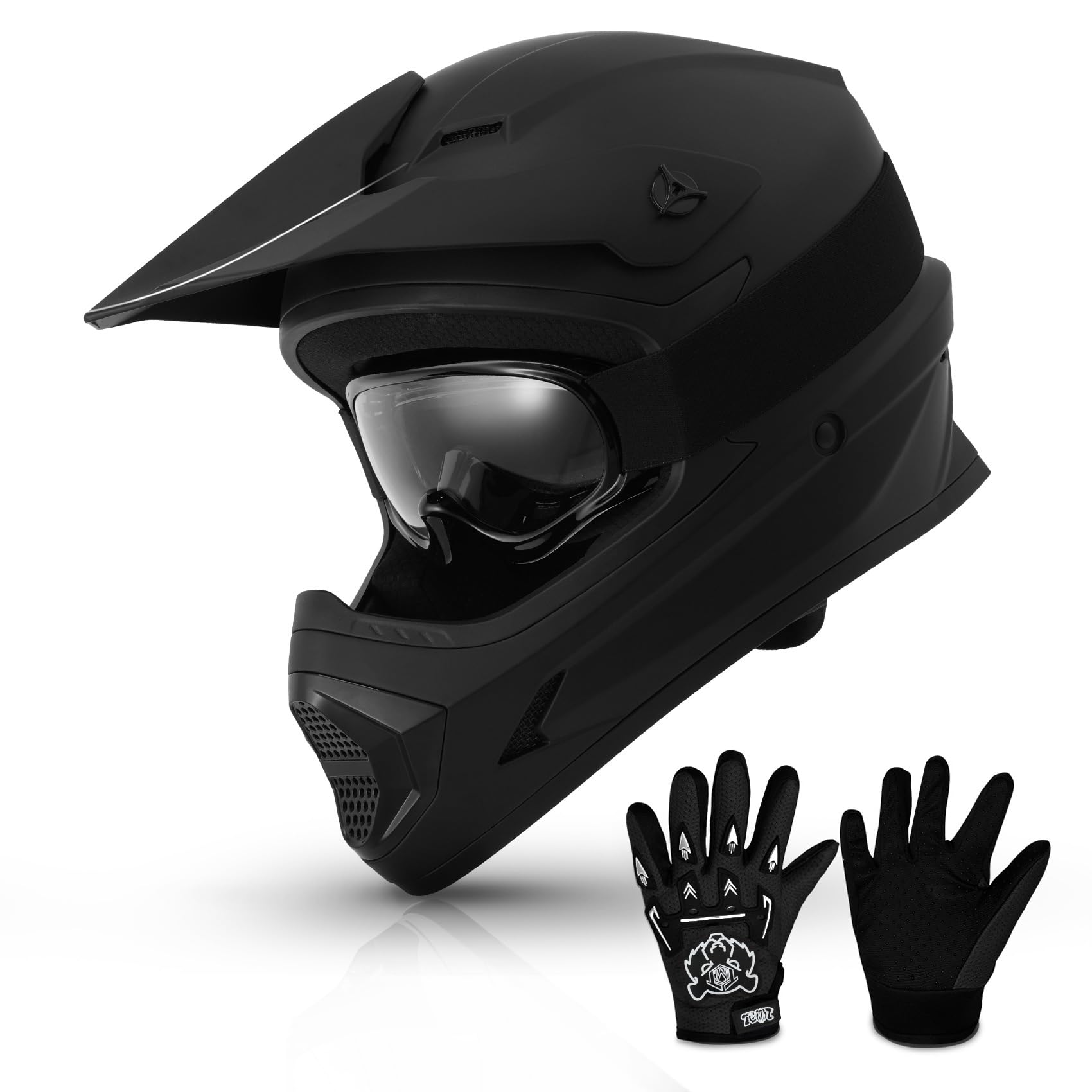 TCMT Dot Youth & Kids Motorcycle Off-Road Helmet Full Face Motocross Street Dirt Bike Mountain Bike BMX MX ATV Helmet+Goggles+Gloves New