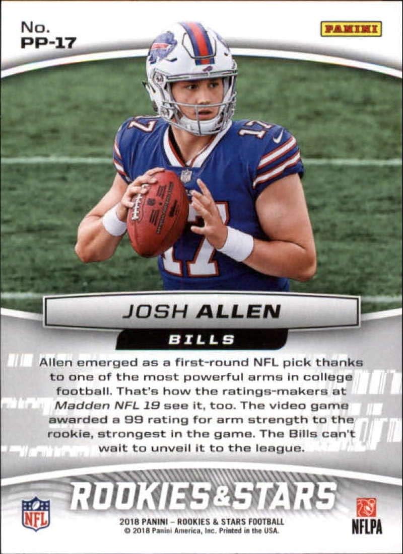2018 Rookies and Stars Precision Passers Football #17 Josh Allen Buffalo Bills Official NFL Trading Card Produced by Panini