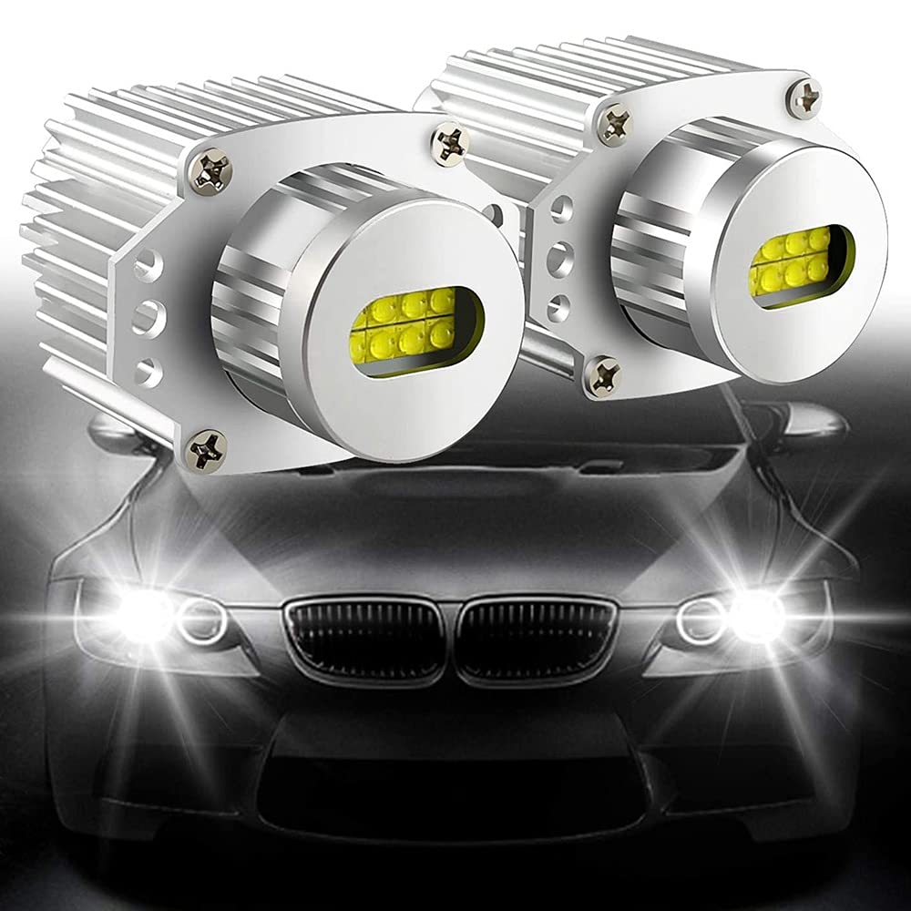 2Pcs Angel Eyes CANbus 80W LED Lampadine per Indicatori Errori per E90 E91 Serie 3 2005-2008 Super Bianca