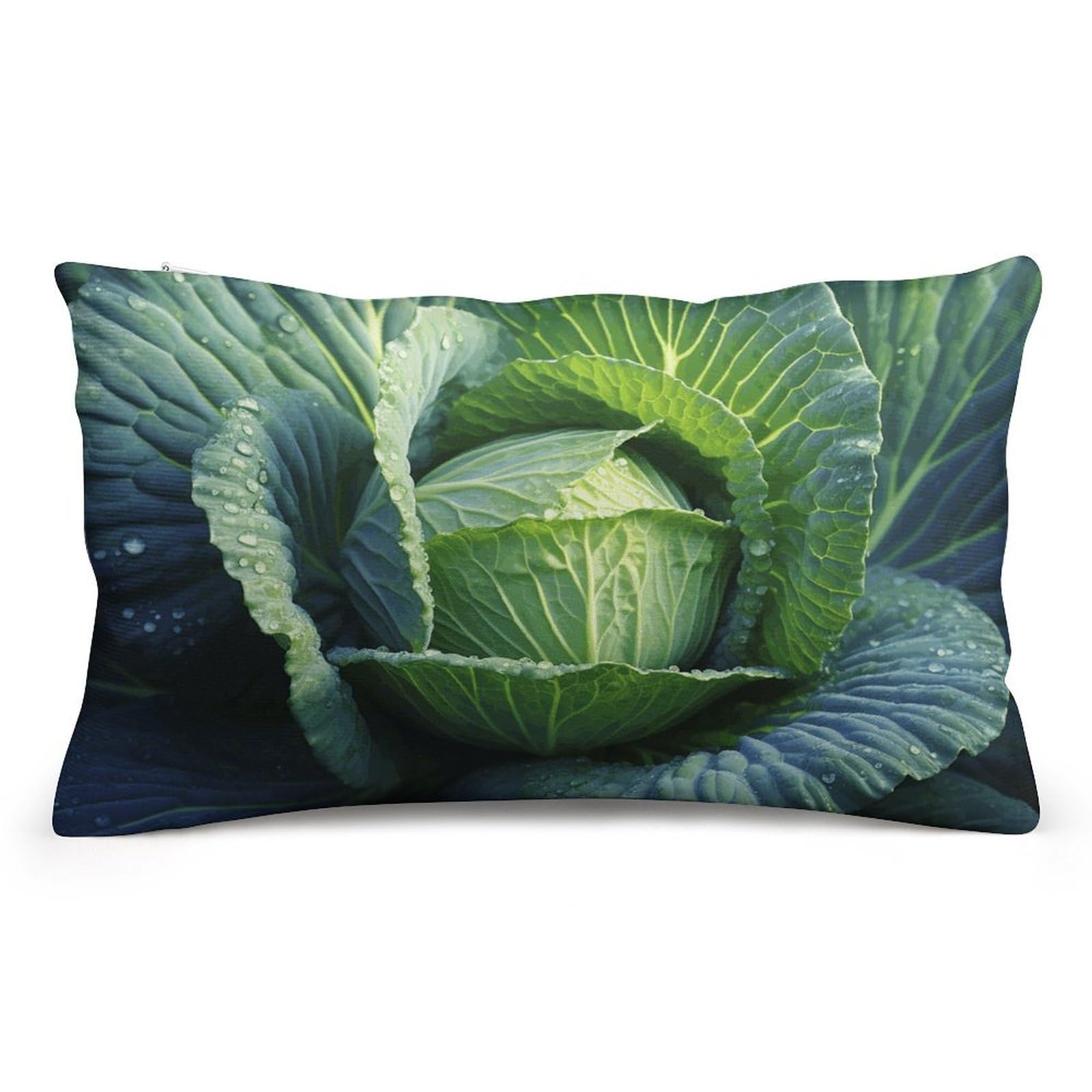 Velvet Pillowcases Standard Size 8"x12", Ultra Soft Breathable Pillow Cases for Bed, Luxury Cozy Fuzzy Pillow Shams, Lumbar Pillow Cover, Bright Cabbage Cushion Case Home Decor