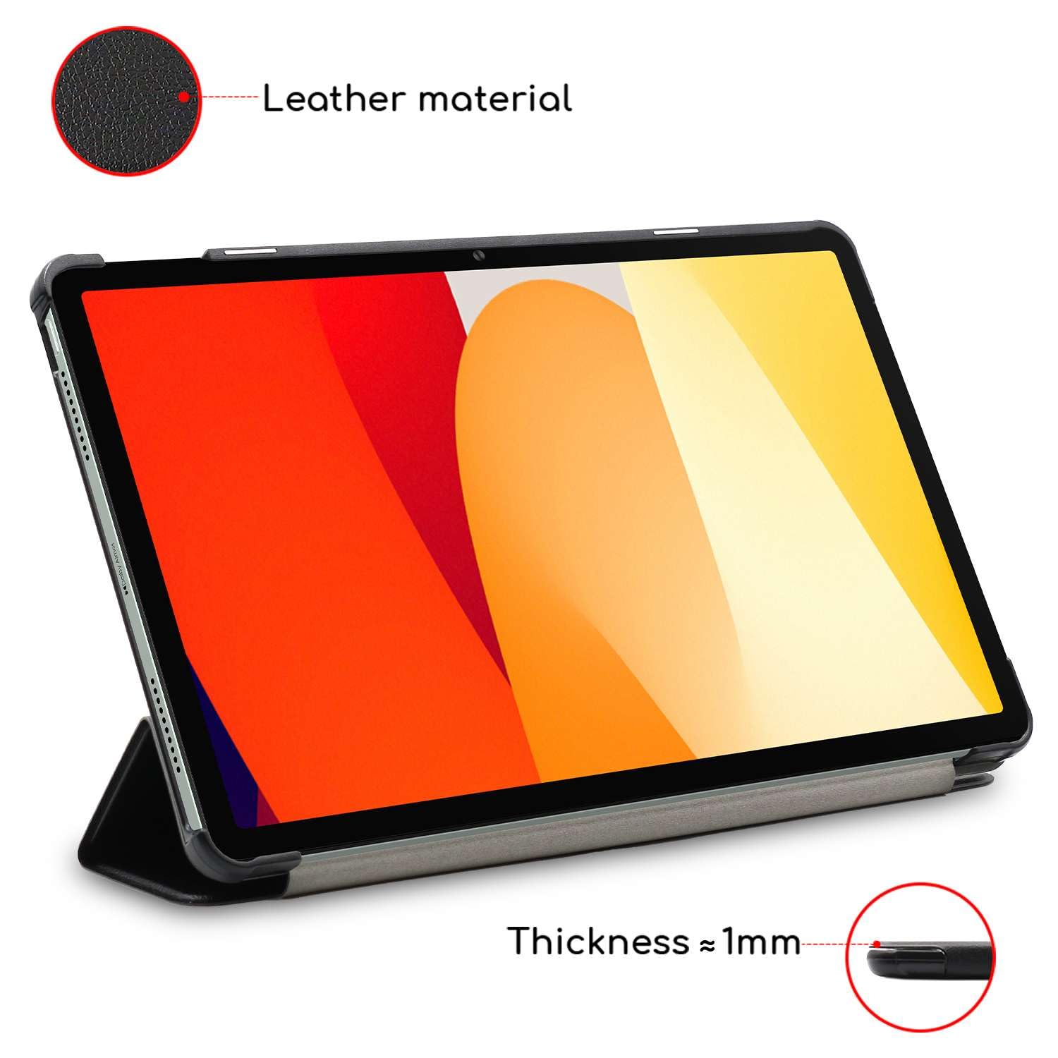 ebestStar - Cover per Huawei MediaPad M5 Lite 10.1, Custodia Protezione Flip Magnetica, Slim Case Sottile Pelle PU, Nero + Vetro Temperato