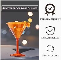 Vista 4 de Vasos de cristal de plástico de estilo europeo, Martini irrompible, cóctel, juego de 6 vasos de acrílico inastillable 100% Tritan, de colores sin