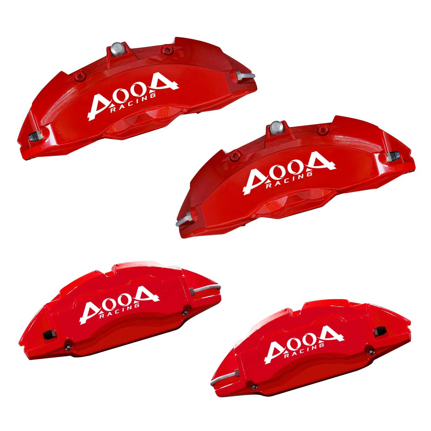 AOOA RACING Coperture in alluminio rosso con carattere bianco per Tesla Model Y (set di 4)
