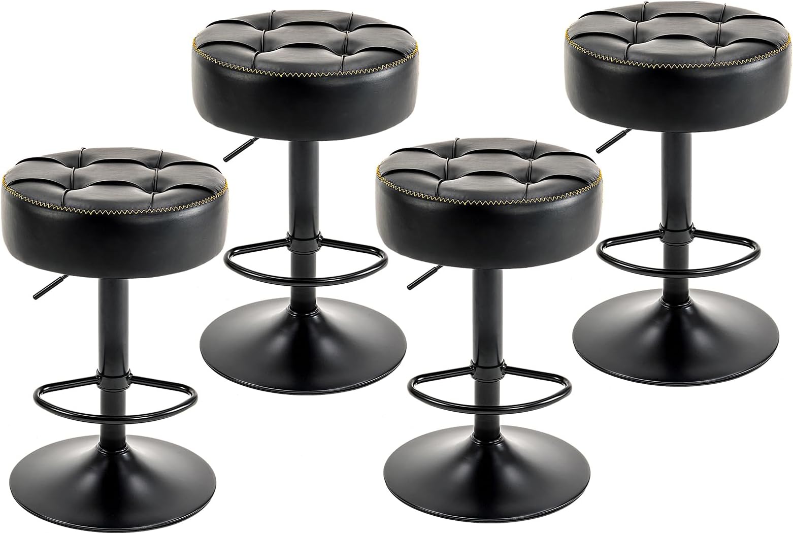 RUCUKEN Storage Swivel Bar Stools Set of 2 Counter Height