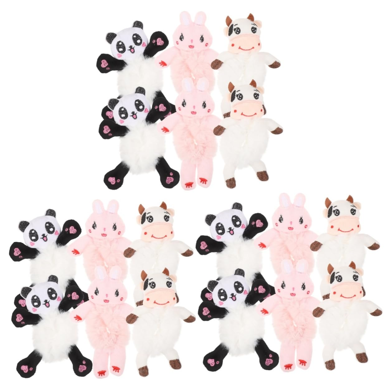 Healeved 18piezas Coleteros De Animales De Peluche Para De Cabello Diseño De Panda Conejo y Accesorios Elásticos Para Peinados
