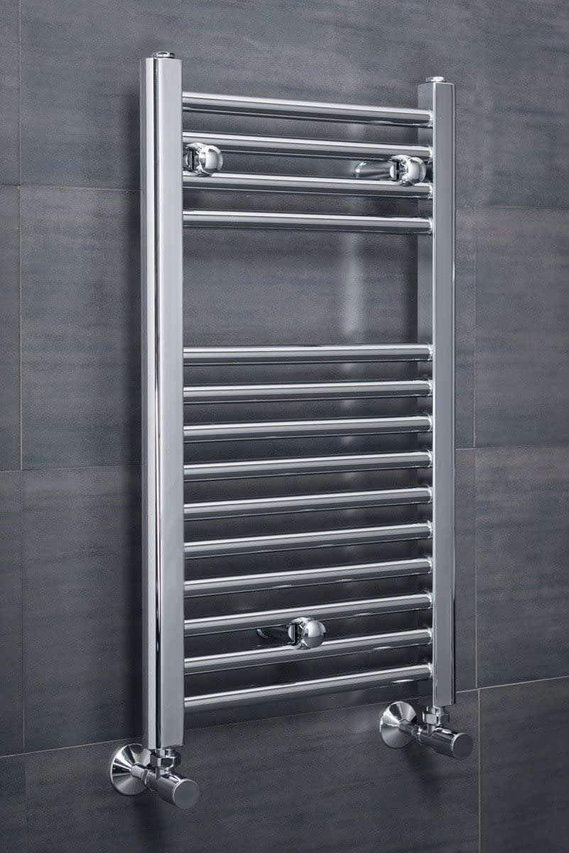 Warmehaus Contemporary Straight Heated Towel Rail Chrome 700 x 400mm — image 1