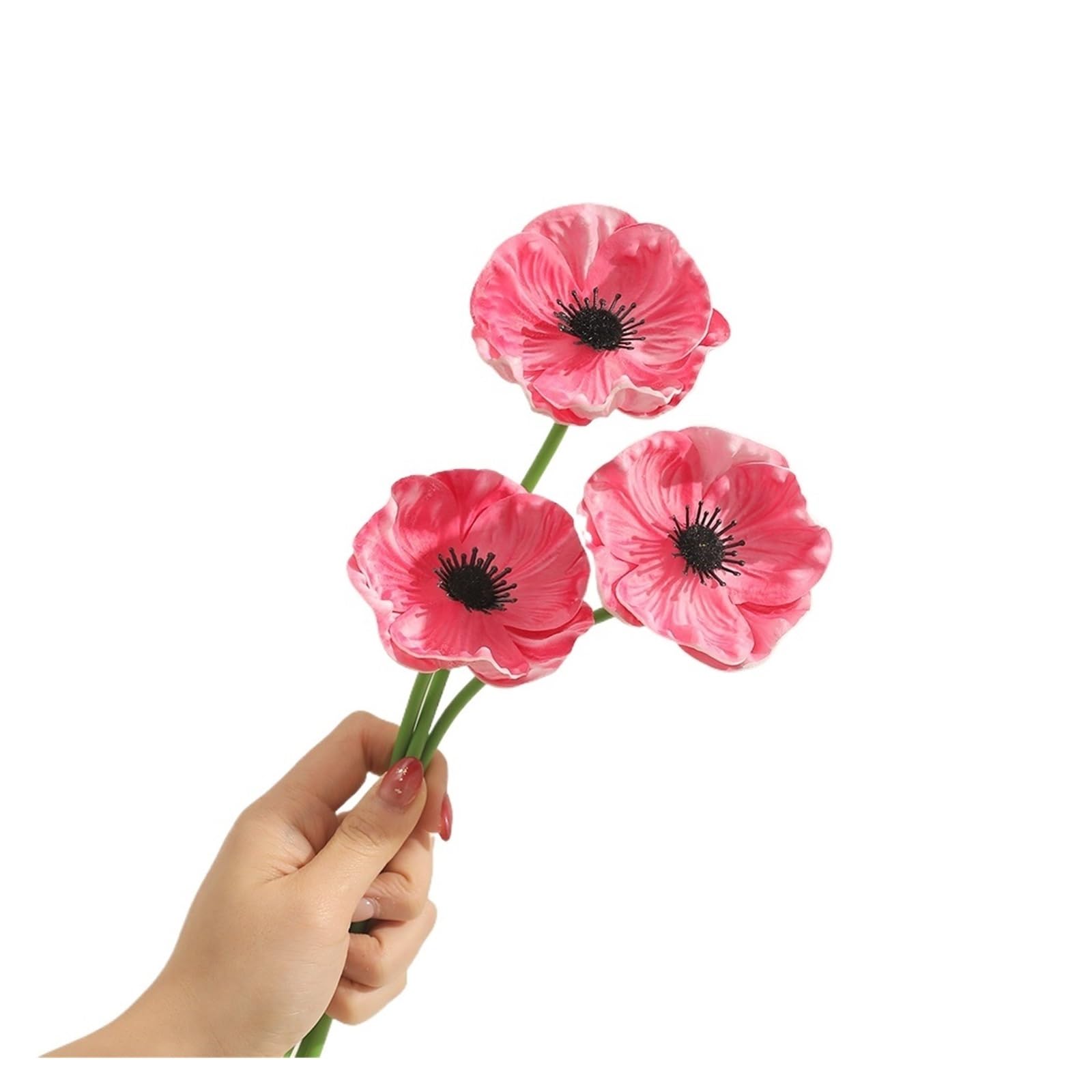 Casetlong 3Pcs Artificial Flowers Bouquet 31CM Fake For Home Decor Wedding Decoration Craft Flower Arrangement Accessories(Rose Red)