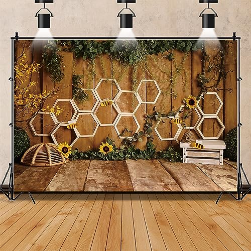 Fondo fotográfico Renaiss de 10x8 pies temático abeja rústica miniatura 4