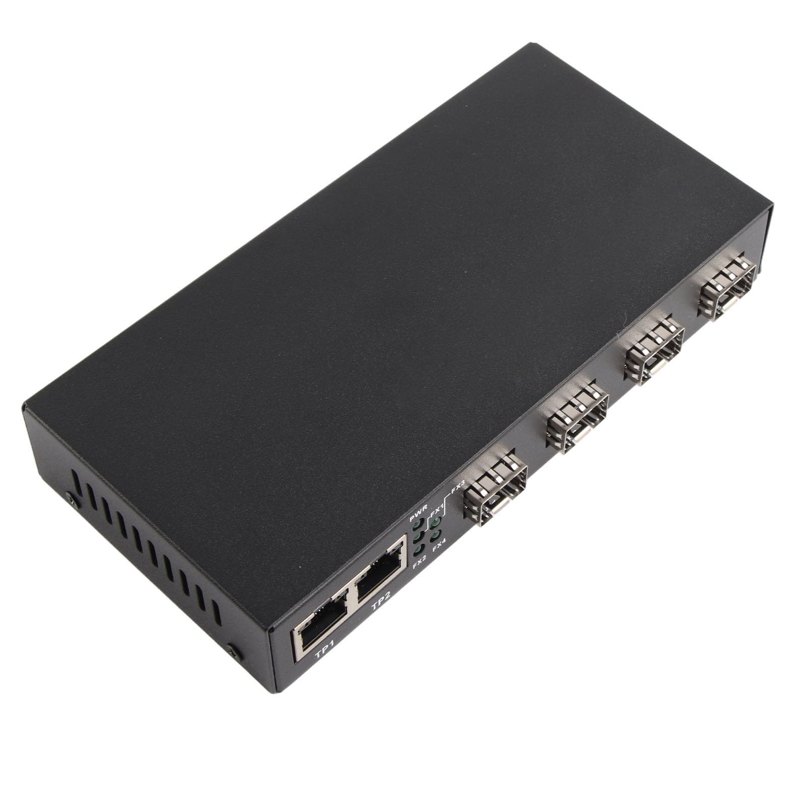 TOPINCN Convertisseur de Média Ethernet Gigabit, Adaptateur Double Fiber RJ45 pour Réseau de Bureau et de Maison, 10/100/1000M