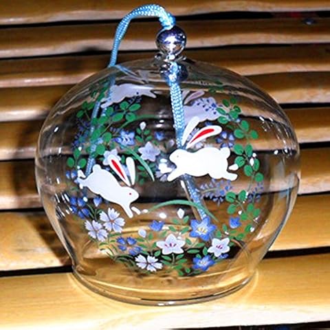 EliteShine Handmade Glass Wind Chimes - Jumping Rabbit Cover