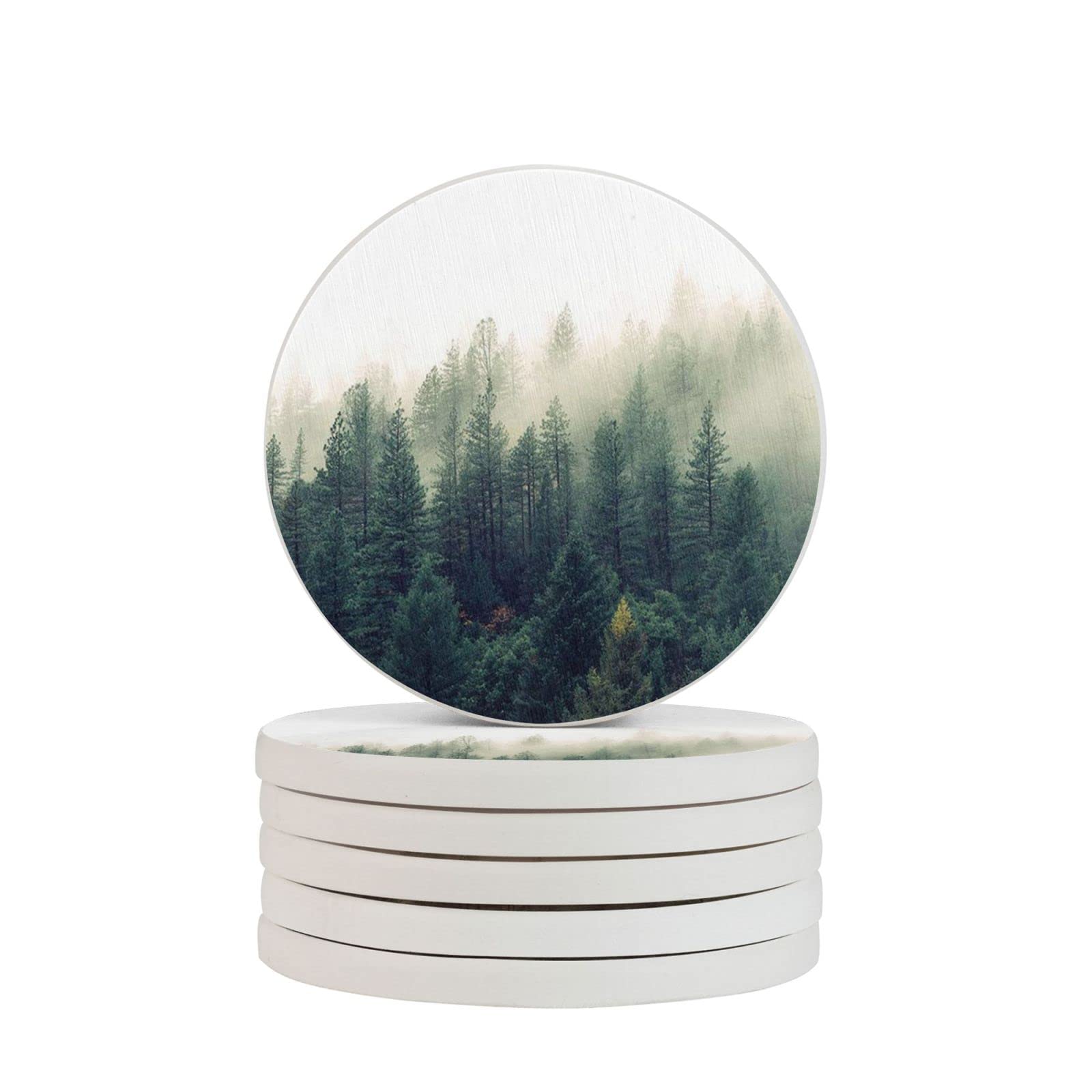 Foggy Two Pieces Drink Coaster for Tabletop Protection Place Mats for Home Decor
