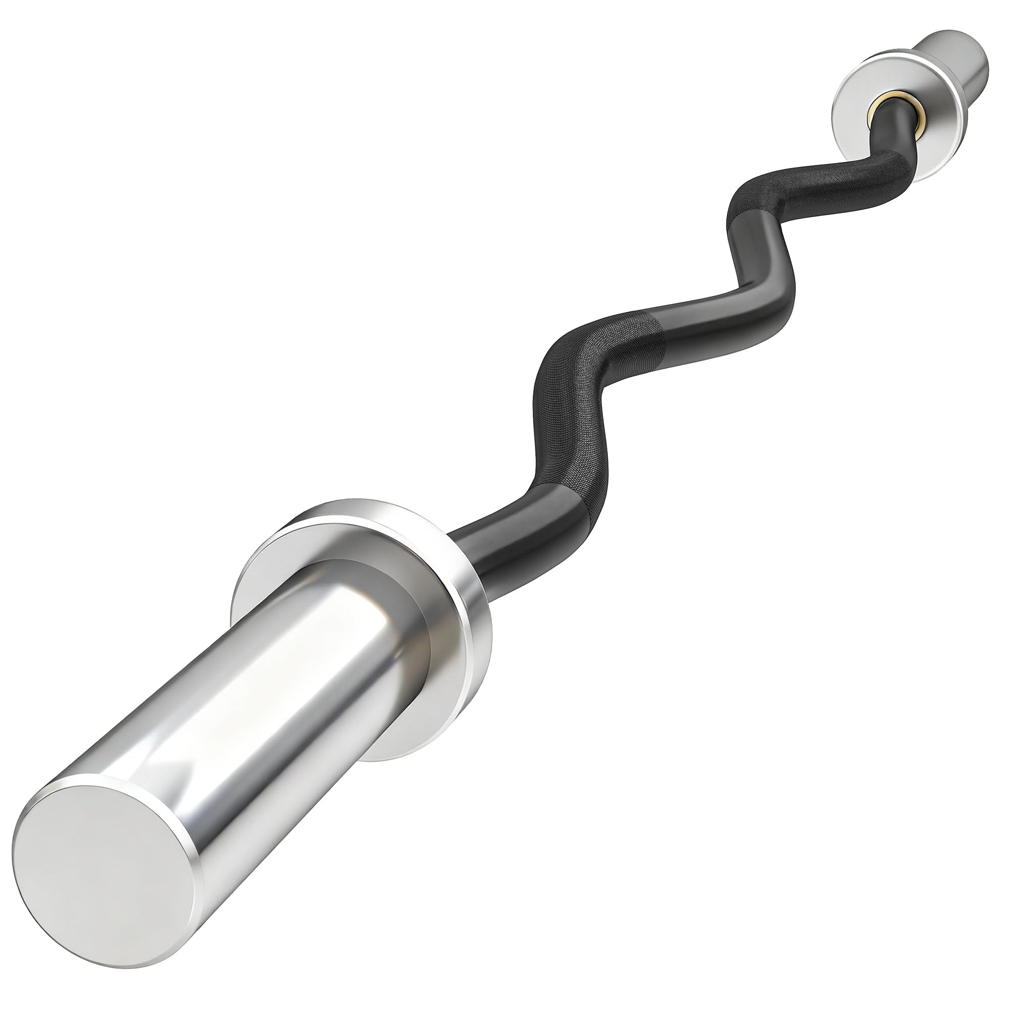SPORTNOW 4ft Olympic EZ Curl Bar - Silver - Steel
