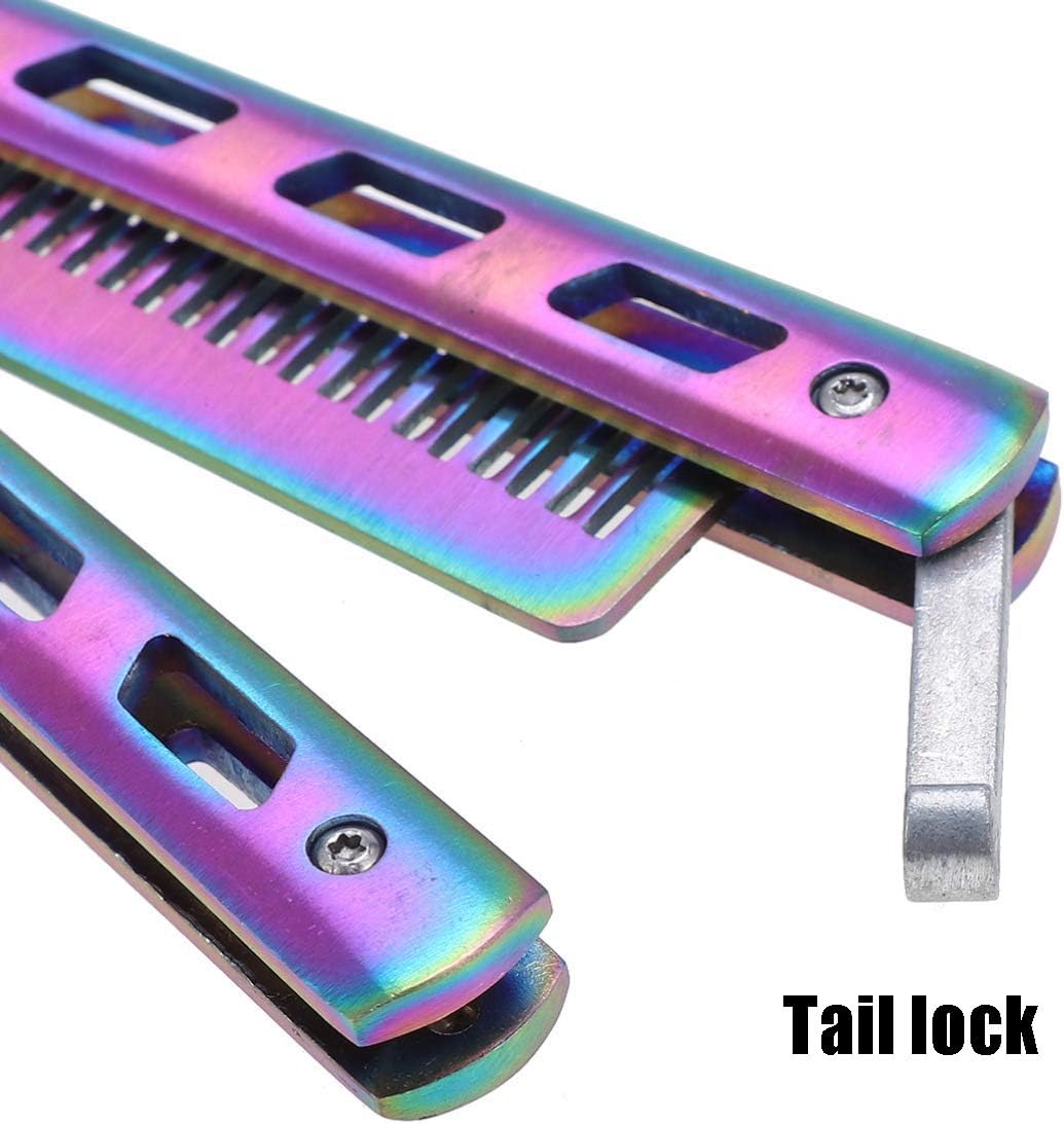 LEYA Andizhich Butterfly Knife, Practice Knives, Trainer Martial Arts Practice Swords, Steel Metal Folding Knife Training Knife Tool Unsharpened（Comb） : Sports & Outdoors
