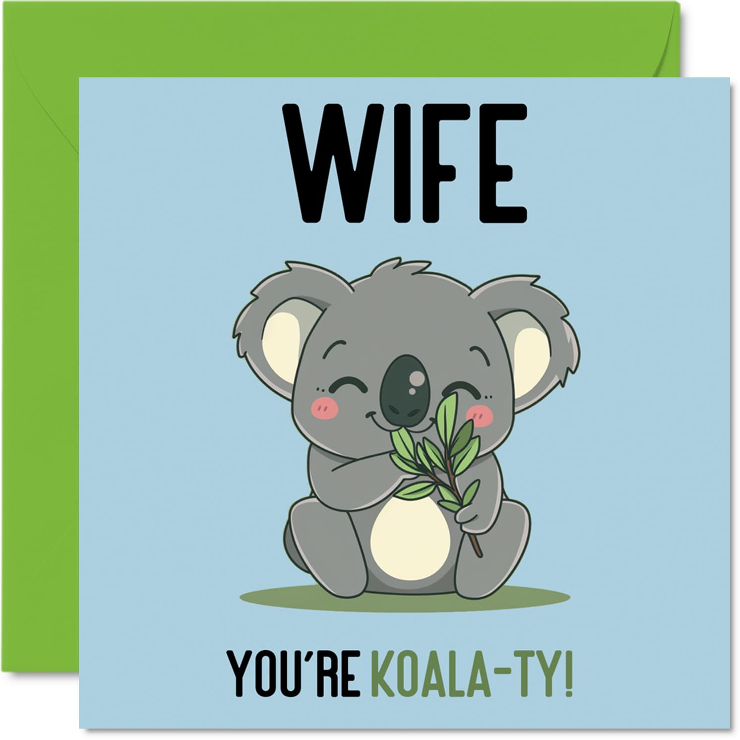 Birthday Cards for Wife - Koala-Ty - Funny Happy Birthday Card for Wife from Husband, Wifey Gifts, 145mm Joke Greeting Cards Women Her
